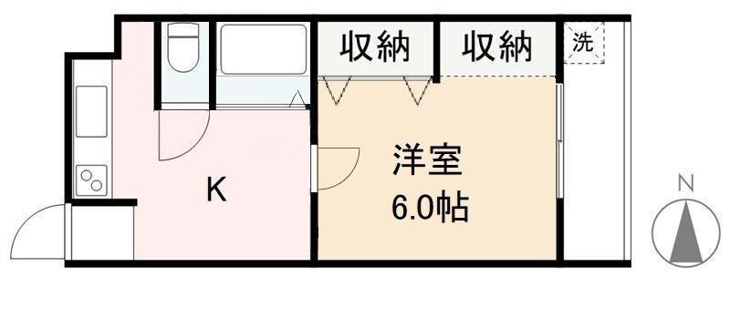 新川ハイツ(1K/4階)の間取り写真