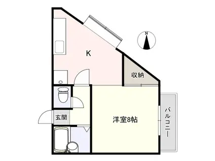 セリレ富町(1K/1階)の間取り写真
