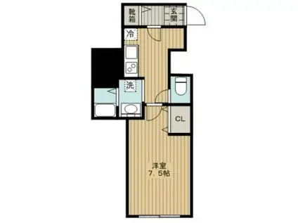 ステーションヒルズ中野(1K/1階)の間取り写真