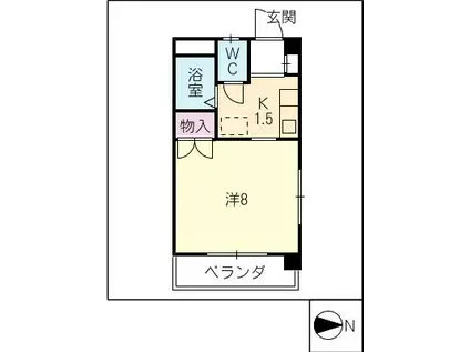 スカイタウンKOJIMAII(1K/2階)の間取り写真