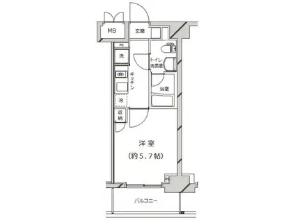 ライジングプレイス堀切(1K/10階)の間取り写真