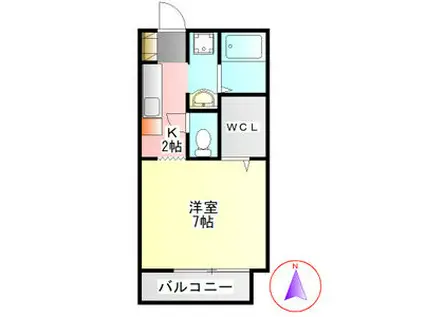 フィオーレ青木 C棟(1K/1階)の間取り写真