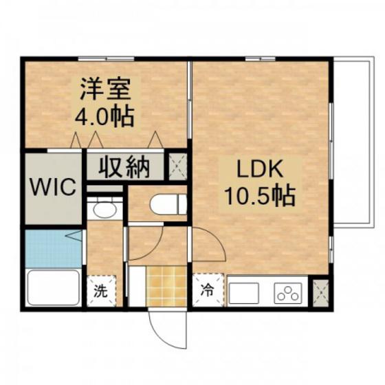 アリエッタ下温品(1LDK/3階)の間取り写真
