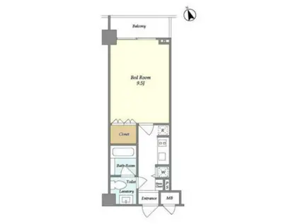 ノナプレイス渋谷神山町(1K/1階)の間取り写真