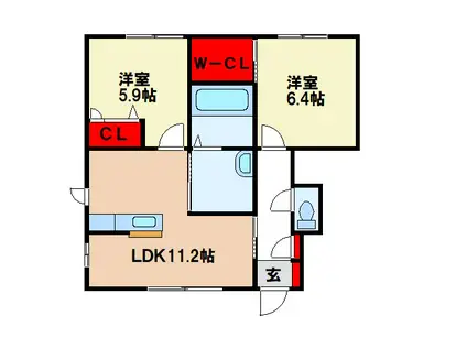 ビューコートM(2SLDK/1階)の間取り写真
