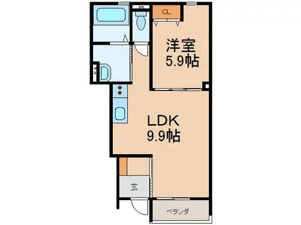 クラウンハイツ吹上I(1LDK/1階)の間取り写真