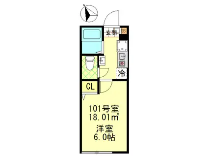 GRIP吉祥寺II(1K/1階)の間取り写真