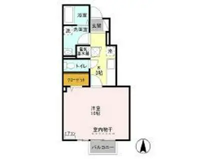 メゾン・レスポワール(1K/1階)の間取り写真