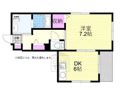 グレイスコート(1DK/1階)の間取り写真