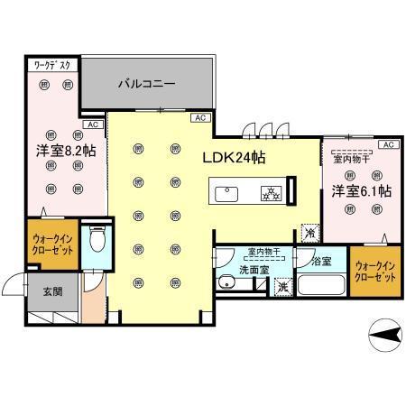 DROOM八幡駅前(2LDK/3階)の間取り写真