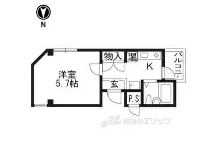 JPアパートメント亀岡(1K/3階)の間取り写真