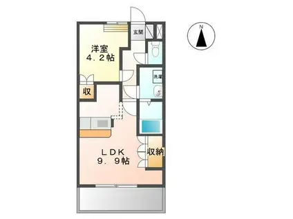 アドミレT-II(1LDK/2階)の間取り写真