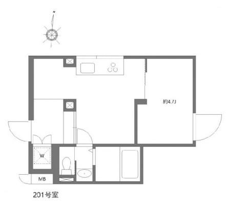 ミオテゾーロ哲学堂カーザ(1DK/2階)の間取り写真