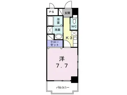 TURTLEONE(1K/5階)の間取り写真