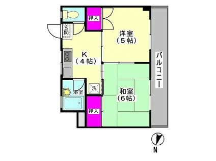 ハイムセンスイ(2K/3階)の間取り写真