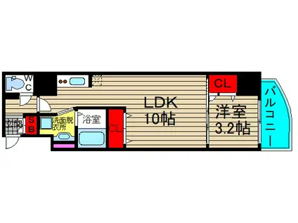 セレニテ心斎橋グランデ(1LDK/5階)の間取り写真