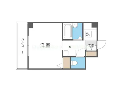 ヒルトップ千里山(1K/1階)の間取り写真