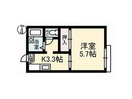 フォーブルMR(1K/1階)の間取り写真