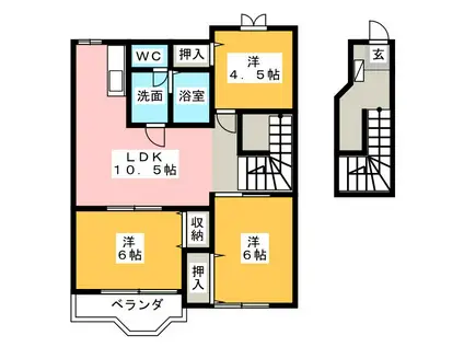 スター・ゲート・ヒルズ(3LDK/2階)の間取り写真