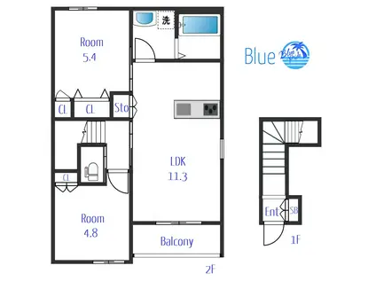 BLOSSOM MAISON(2LDK/2階)の間取り写真