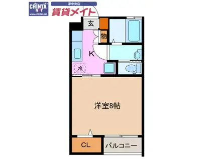 ヴェル ドミール(1K/2階)の間取り写真