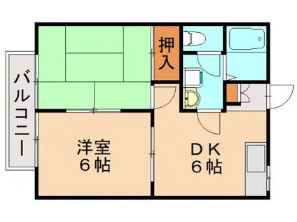 シャリエ日の里(2DK/2階)の間取り写真