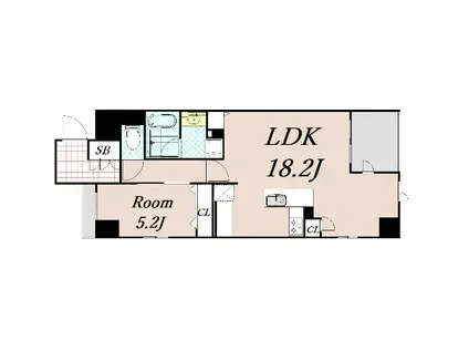 パラドール四条烏グレイス(1LDK/3階)の間取り写真