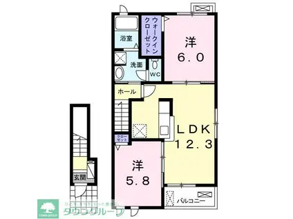 メゾン・ネオM I(2LDK/2階)の間取り写真