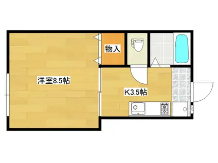 ハイツホースイ(1K/2階)の間取り写真