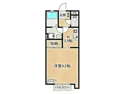 ルシェール三田3番館C棟(ワンルーム/1階)の間取り写真