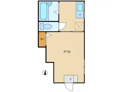 テラスK&K(1K/1階)の間取り写真