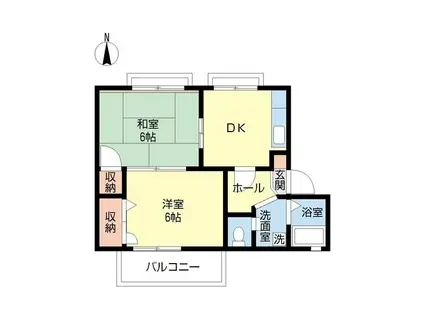 シャネル津田沼(2DK/1階)の間取り写真