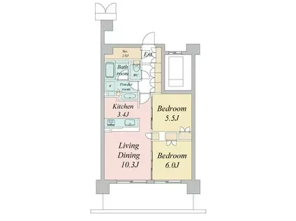 トラープランド蒼麗館(2LDK/5階)の間取り写真