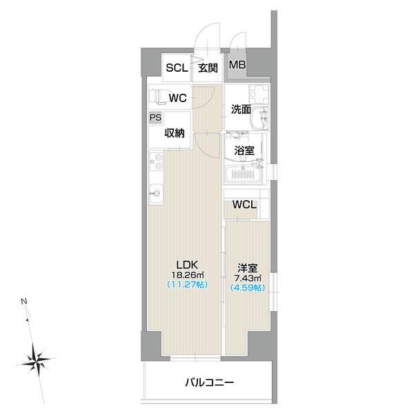 フォルティス今池(1LDK/10階)の間取り写真