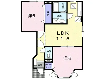 ラヴィリントスA(2LDK/1階)の間取り写真