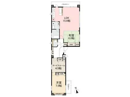 ハヴィータ21(1SLDK/7階)の間取り写真