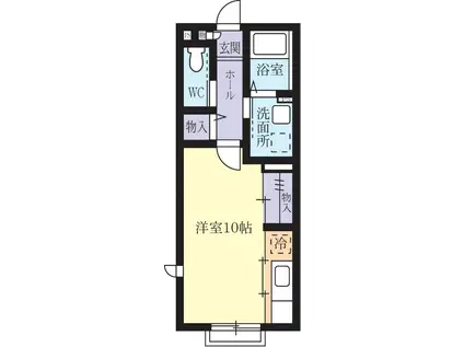 マストライフみどりの A(ワンルーム/2階)の間取り写真