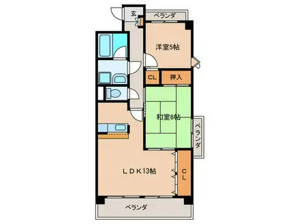 サクセス21(2LDK/1階)の間取り写真