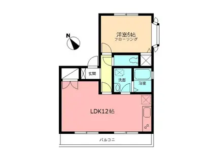 善行坂ビレッジII(1LDK/2階)の間取り写真