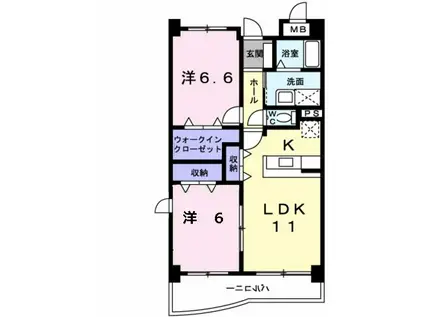ラルジュ・ロジュマン(2LDK/1階)の間取り写真