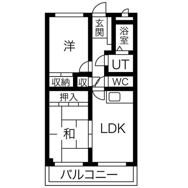 マンションウメノ(2DK/3階)の間取り写真