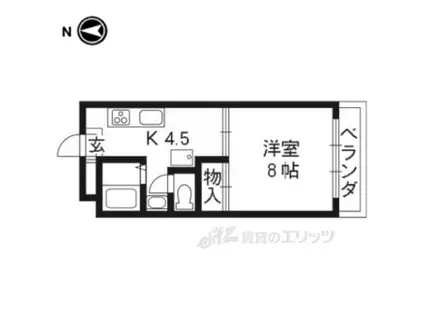カーサ南野(1K/2階)の間取り写真