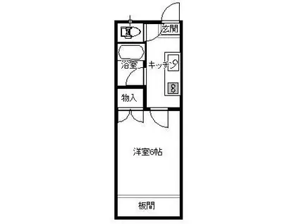 アルファーハウス(1K/1階)の間取り写真