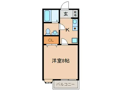 ハイツプリーマ(1K/2階)の間取り写真