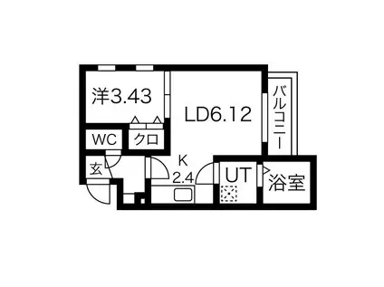 FASTION姪浜(1LDK/3階)の間取り写真