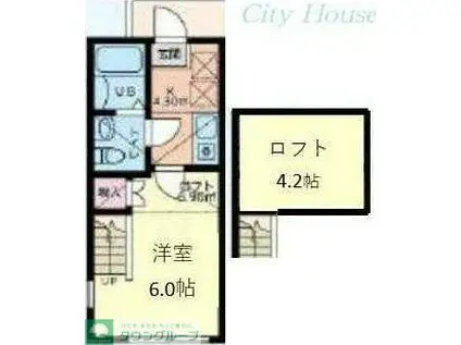 キュステ(1K/2階)の間取り写真