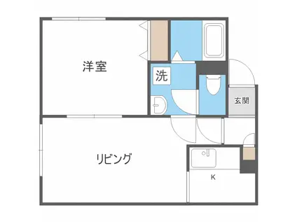 プリマクラッセ菊水(1LDK/3階)の間取り写真