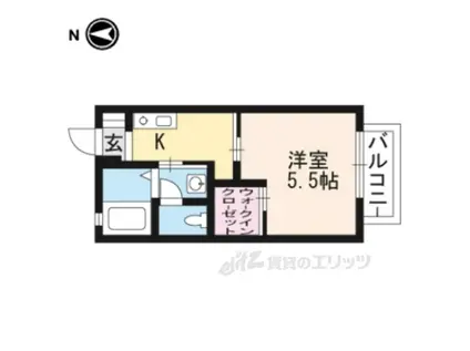 メゾンドパーシモン(1K/1階)の間取り写真