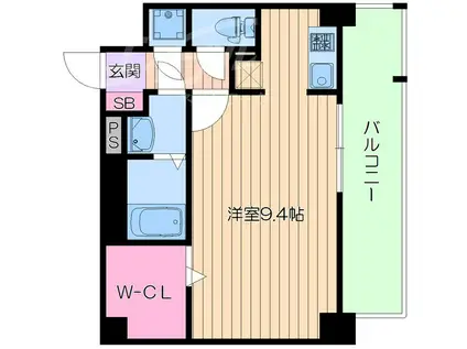 ミルズグランディール幸町A(1LDK/2階)の間取り写真
