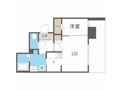 ブラン・スタイル博多314(1LDK/13階)の間取り写真